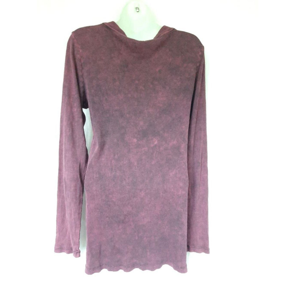Women's central park ribbed Purple Long Sleeve T-Shirt Size XL Y2K 90s Top - Picture 3 of 5